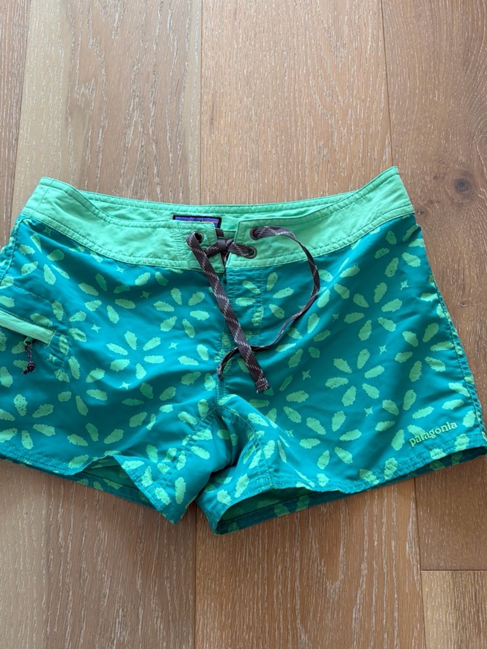 Patagonia green on green Floral Swim Shorts